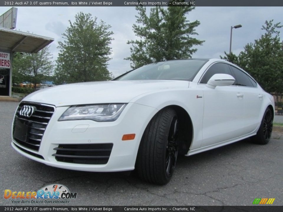 2012 Audi A7 3.0T quattro Premium Ibis White / Velvet Beige Photo #6