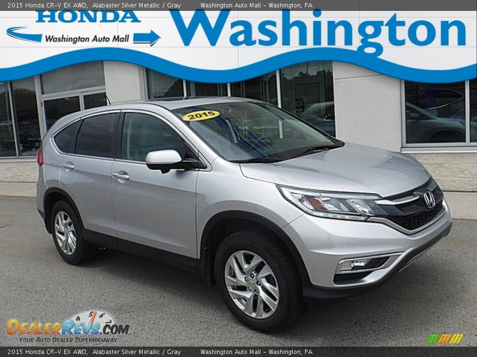 2015 Honda CR-V EX AWD Alabaster Silver Metallic / Gray Photo #1