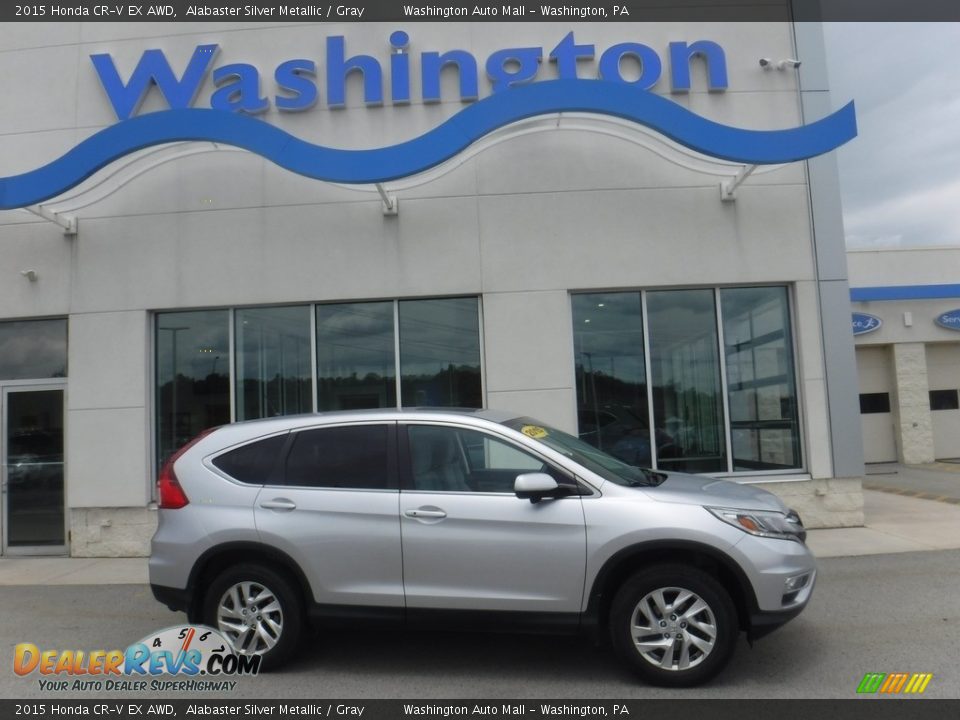 2015 Honda CR-V EX AWD Alabaster Silver Metallic / Gray Photo #2