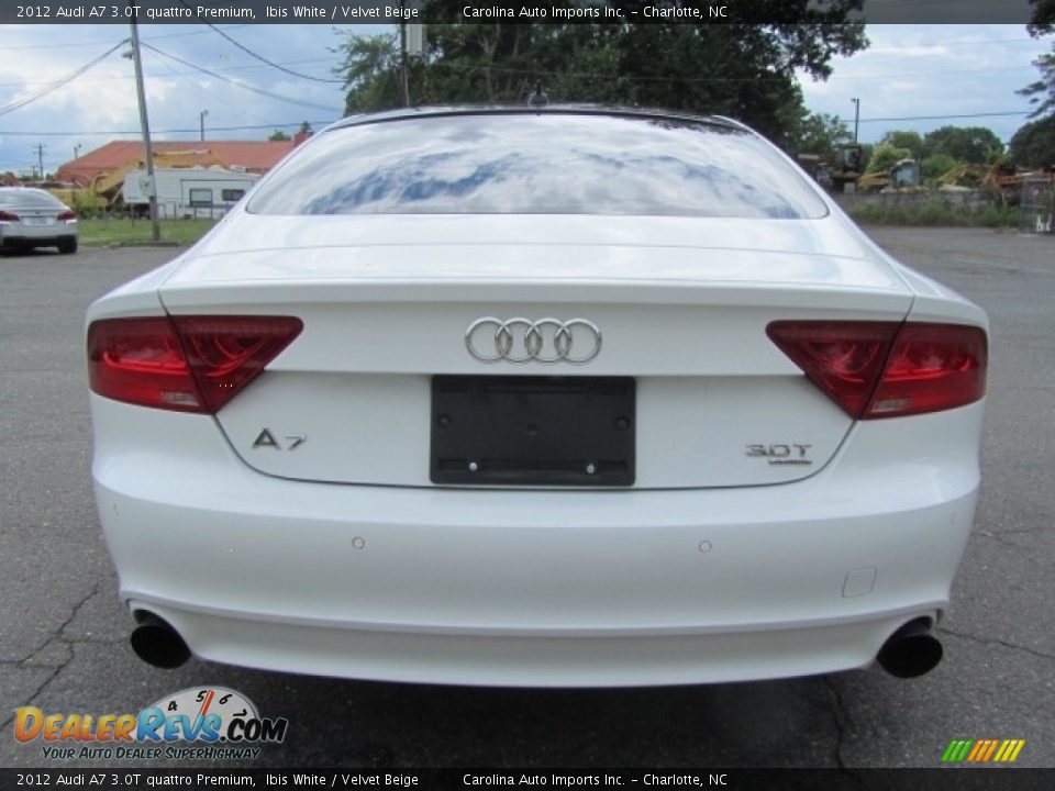 2012 Audi A7 3.0T quattro Premium Ibis White / Velvet Beige Photo #9