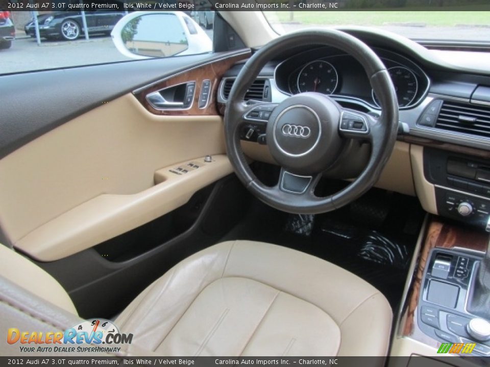 2012 Audi A7 3.0T quattro Premium Ibis White / Velvet Beige Photo #12