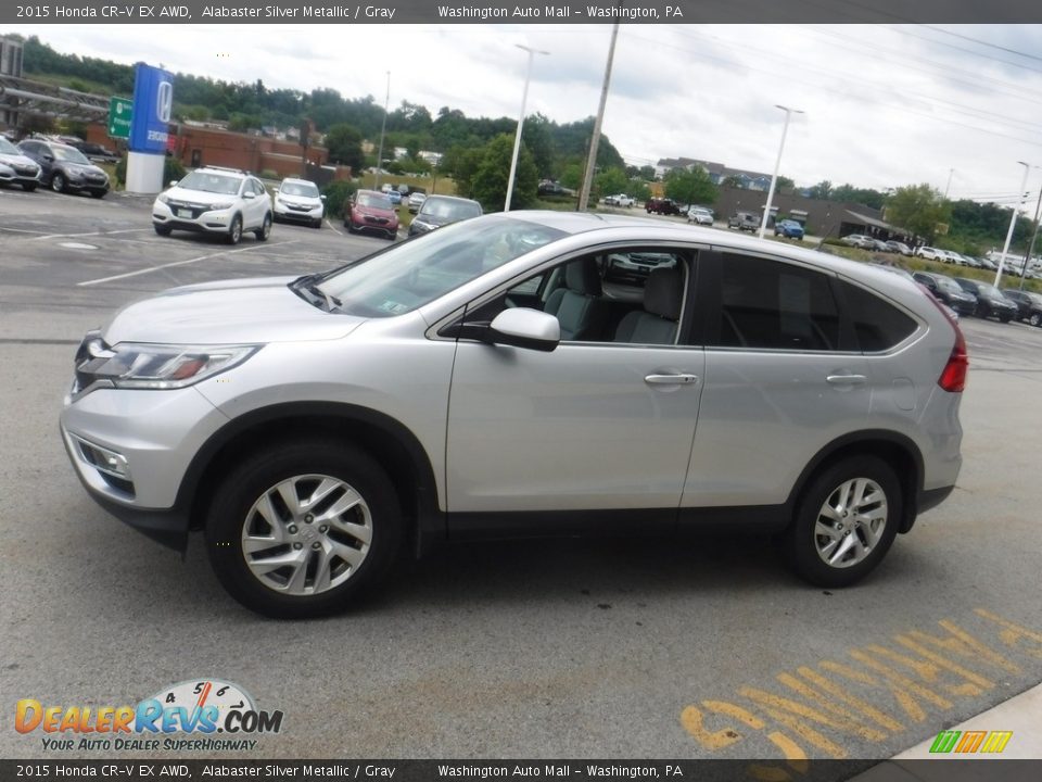 2015 Honda CR-V EX AWD Alabaster Silver Metallic / Gray Photo #7