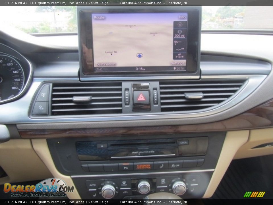 2012 Audi A7 3.0T quattro Premium Ibis White / Velvet Beige Photo #17