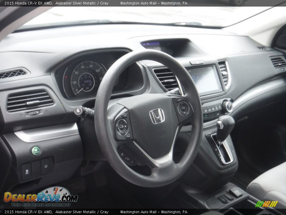 2015 Honda CR-V EX AWD Alabaster Silver Metallic / Gray Photo #13
