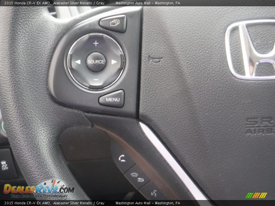 2015 Honda CR-V EX AWD Alabaster Silver Metallic / Gray Photo #25