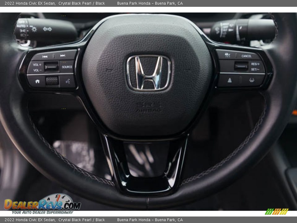2022 Honda Civic EX Sedan Crystal Black Pearl / Black Photo #13