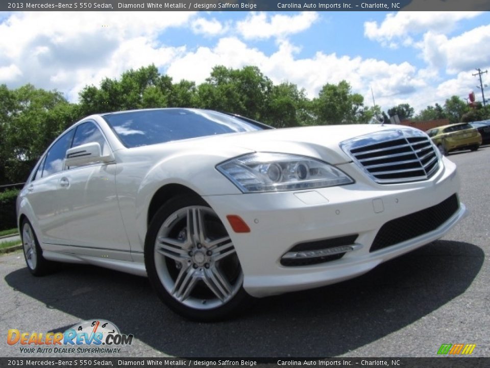 2013 Mercedes-Benz S 550 Sedan Diamond White Metallic / designo Saffron Beige Photo #1