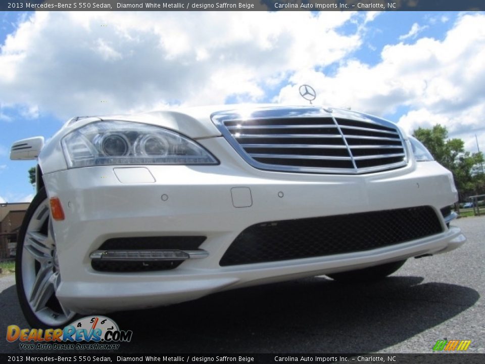 2013 Mercedes-Benz S 550 Sedan Diamond White Metallic / designo Saffron Beige Photo #2