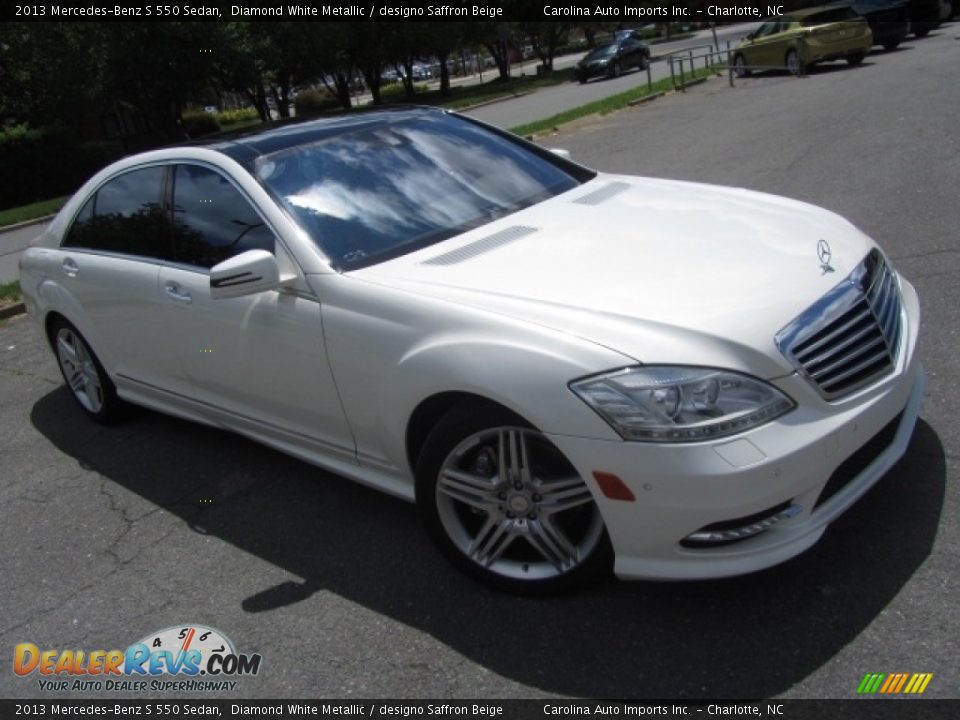 2013 Mercedes-Benz S 550 Sedan Diamond White Metallic / designo Saffron Beige Photo #3