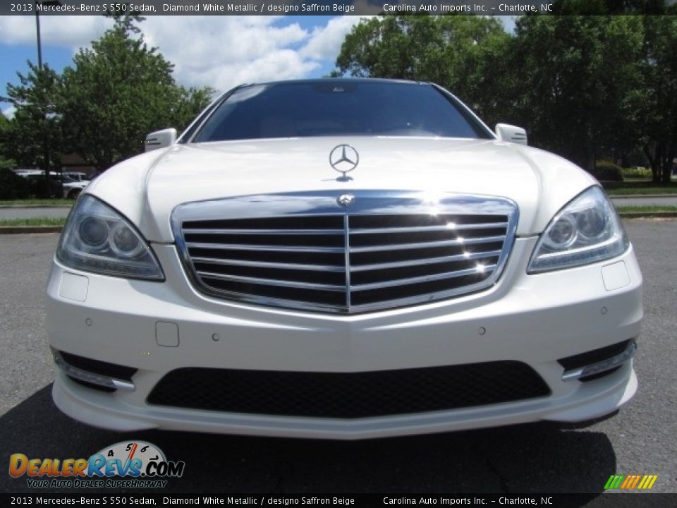 2013 Mercedes-Benz S 550 Sedan Diamond White Metallic / designo Saffron Beige Photo #4