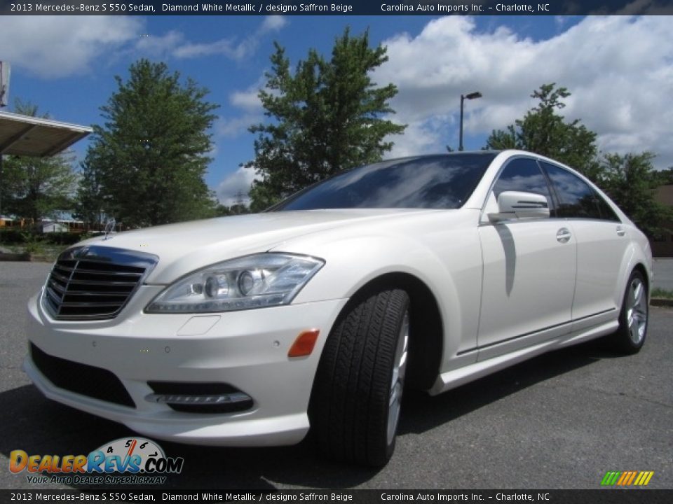 2013 Mercedes-Benz S 550 Sedan Diamond White Metallic / designo Saffron Beige Photo #6