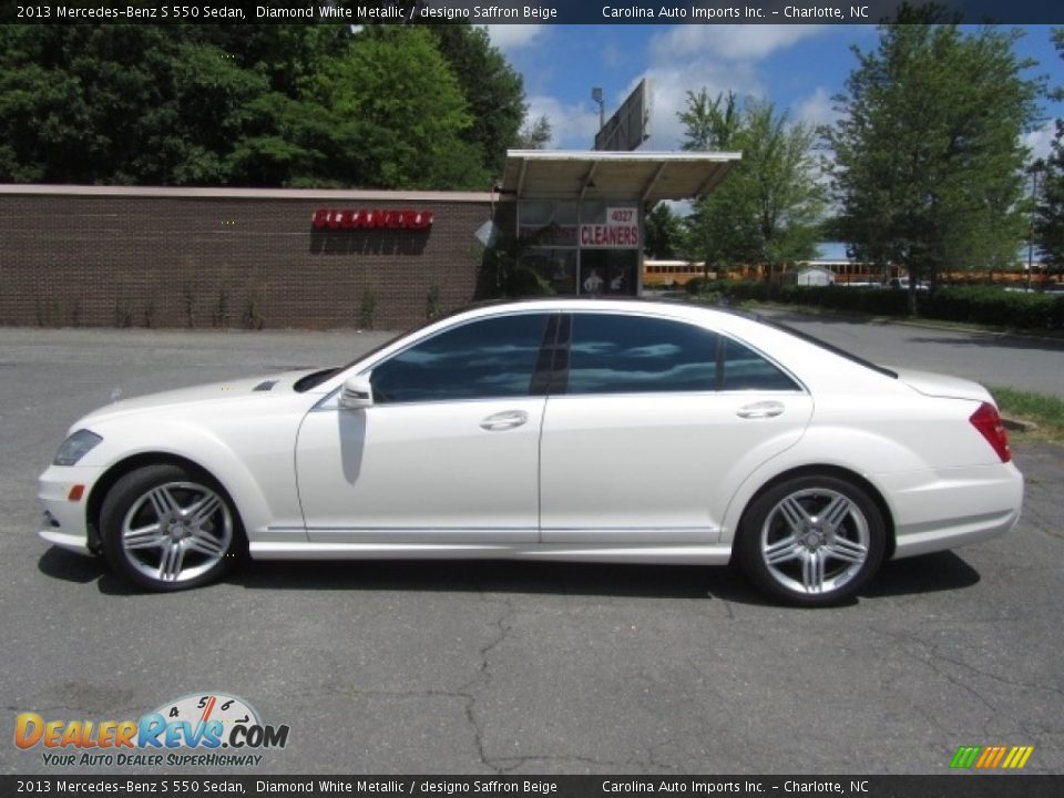 2013 Mercedes-Benz S 550 Sedan Diamond White Metallic / designo Saffron Beige Photo #7