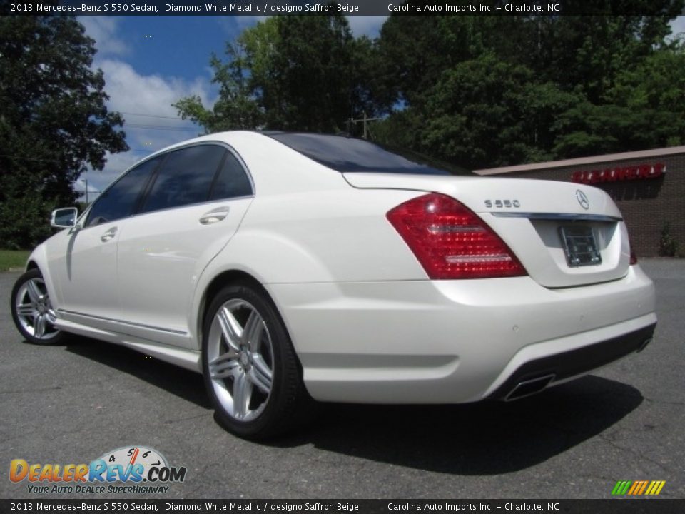 2013 Mercedes-Benz S 550 Sedan Diamond White Metallic / designo Saffron Beige Photo #8