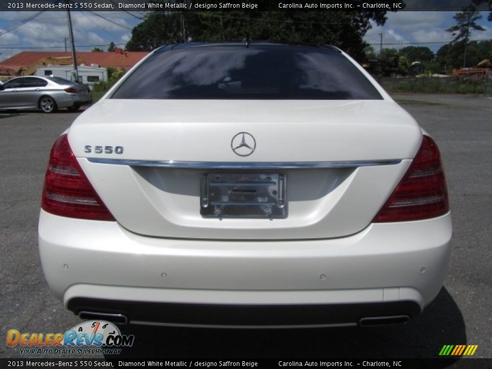 2013 Mercedes-Benz S 550 Sedan Diamond White Metallic / designo Saffron Beige Photo #9