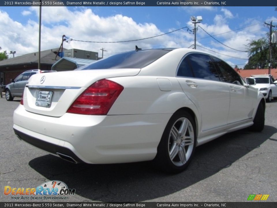 2013 Mercedes-Benz S 550 Sedan Diamond White Metallic / designo Saffron Beige Photo #10