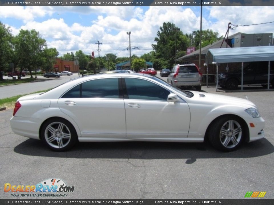 2013 Mercedes-Benz S 550 Sedan Diamond White Metallic / designo Saffron Beige Photo #11