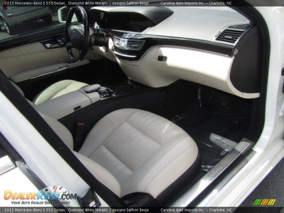 2013 Mercedes-Benz S 550 Sedan Diamond White Metallic / designo Saffron Beige Photo #21