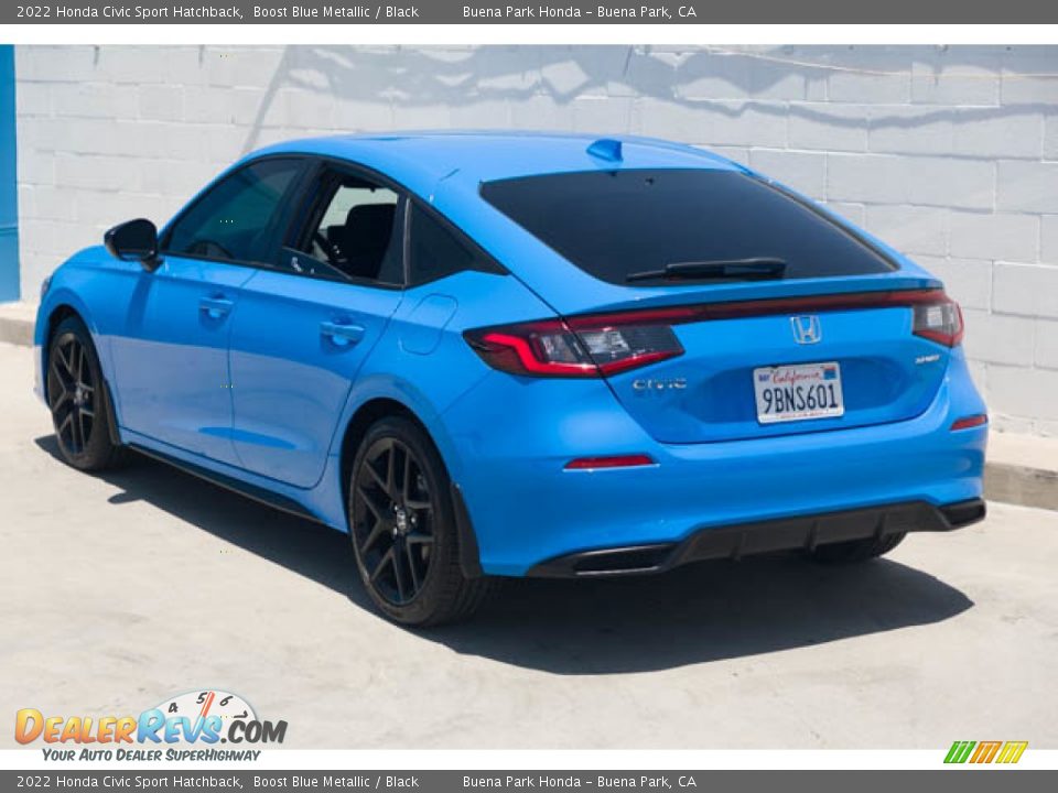 2022 Honda Civic Sport Hatchback Boost Blue Metallic / Black Photo #2