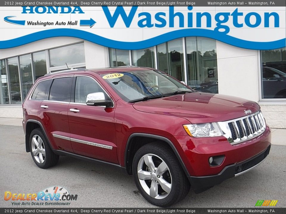 2012 Jeep Grand Cherokee Overland 4x4 Deep Cherry Red Crystal Pearl / Dark Frost Beige/Light Frost Beige Photo #1