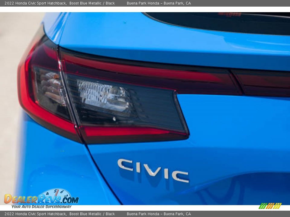 2022 Honda Civic Sport Hatchback Boost Blue Metallic / Black Photo #10