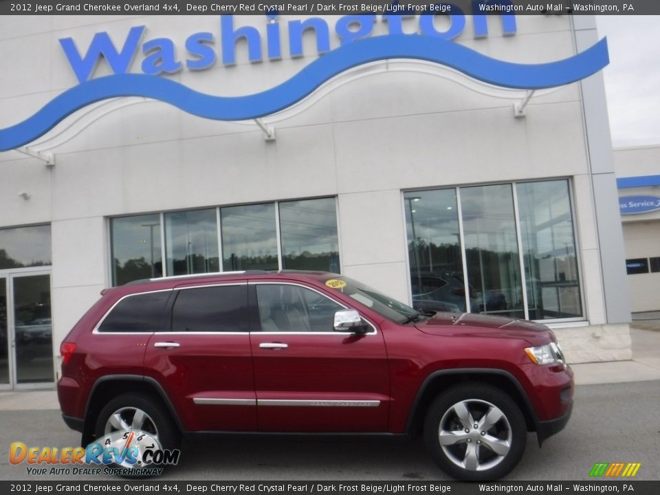 2012 Jeep Grand Cherokee Overland 4x4 Deep Cherry Red Crystal Pearl / Dark Frost Beige/Light Frost Beige Photo #2