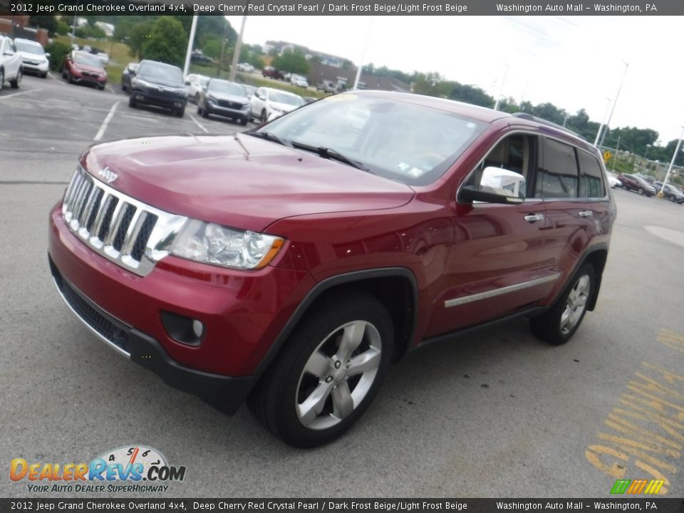 2012 Jeep Grand Cherokee Overland 4x4 Deep Cherry Red Crystal Pearl / Dark Frost Beige/Light Frost Beige Photo #6