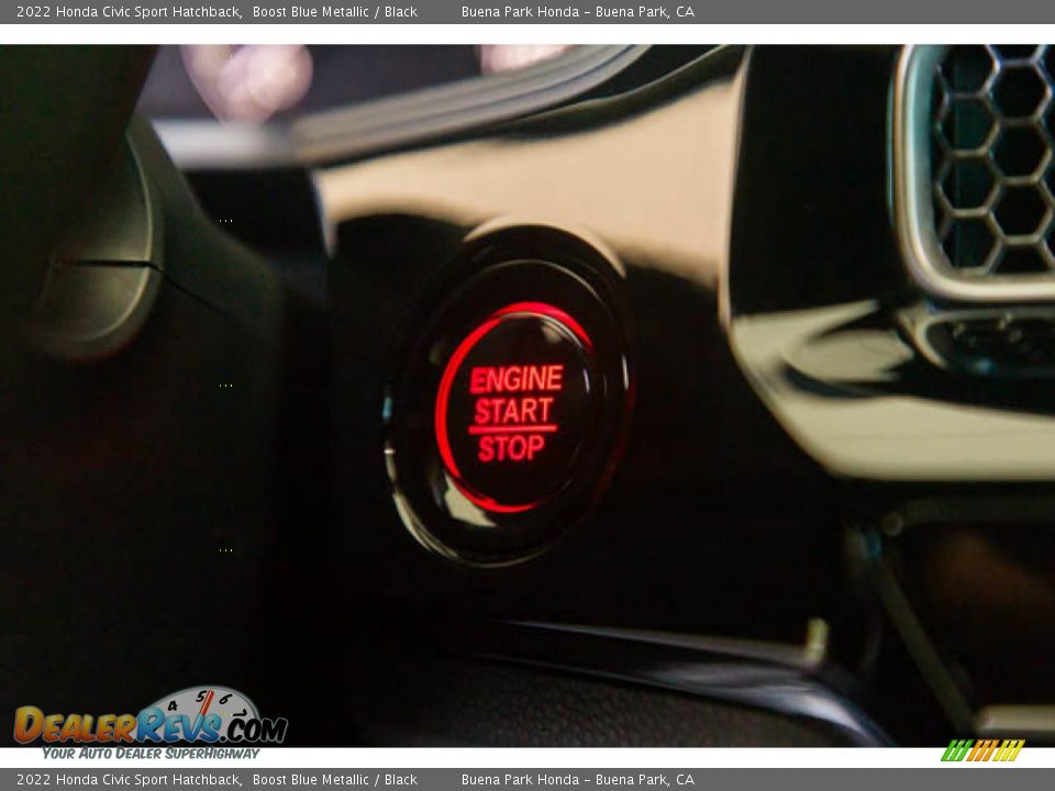2022 Honda Civic Sport Hatchback Boost Blue Metallic / Black Photo #16