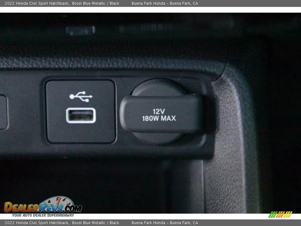 2022 Honda Civic Sport Hatchback Boost Blue Metallic / Black Photo #17