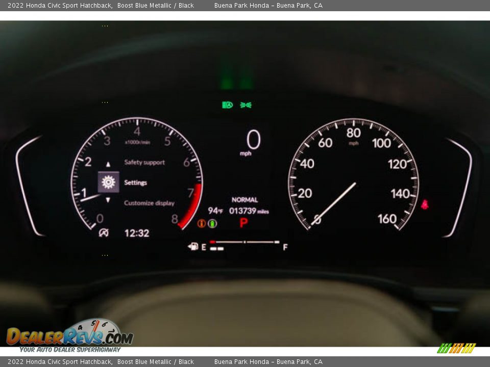 2022 Honda Civic Sport Hatchback Boost Blue Metallic / Black Photo #26