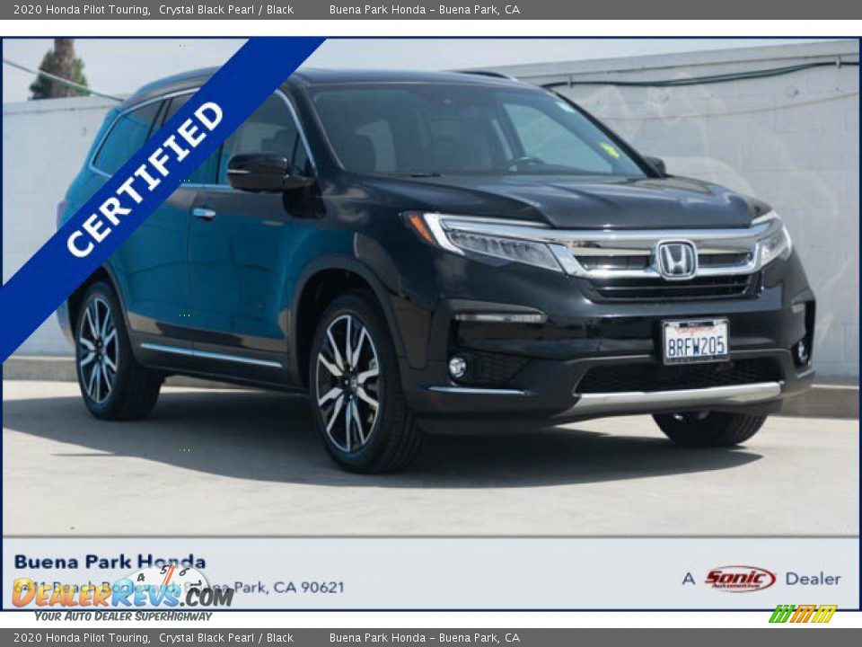 2020 Honda Pilot Touring Crystal Black Pearl / Black Photo #1