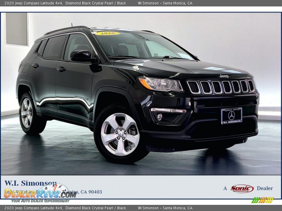 2020 Jeep Compass Latitude 4x4 Diamond Black Crystal Pearl / Black Photo #1