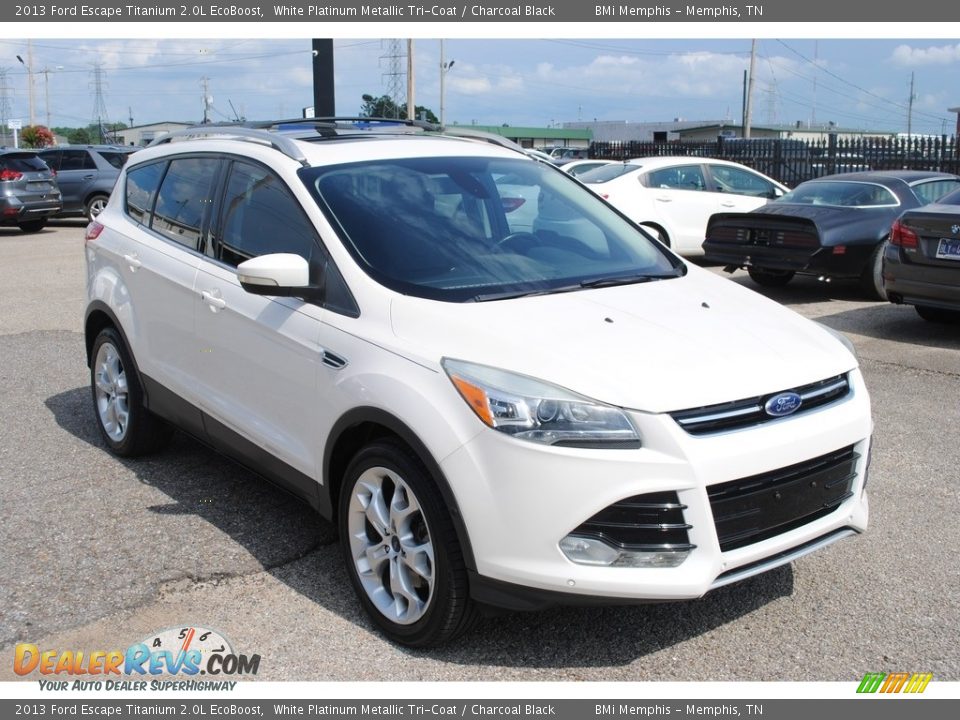 2013 Ford Escape Titanium 2.0L EcoBoost White Platinum Metallic Tri-Coat / Charcoal Black Photo #7