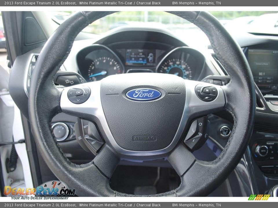 2013 Ford Escape Titanium 2.0L EcoBoost White Platinum Metallic Tri-Coat / Charcoal Black Photo #12