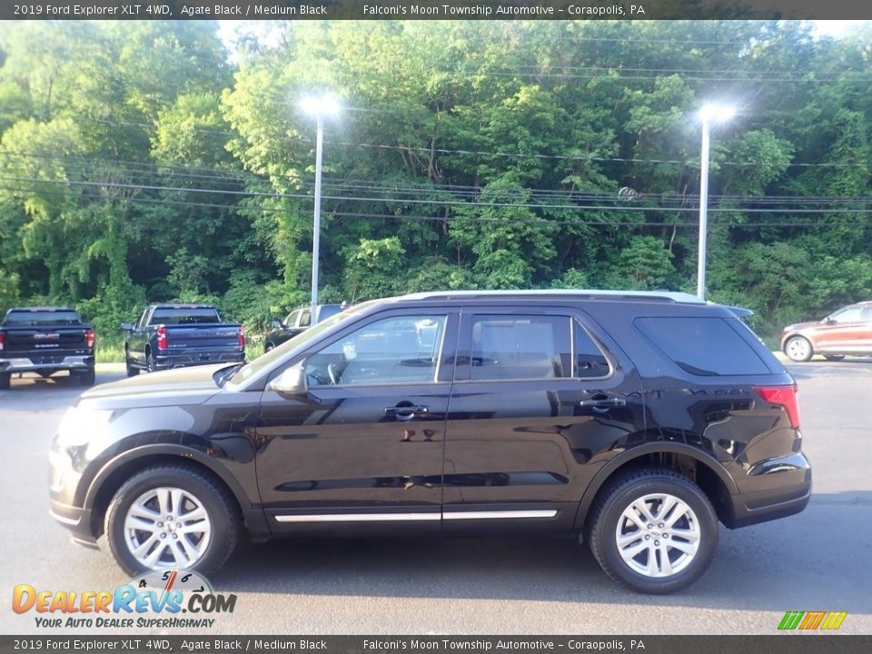 2019 Ford Explorer XLT 4WD Agate Black / Medium Black Photo #6
