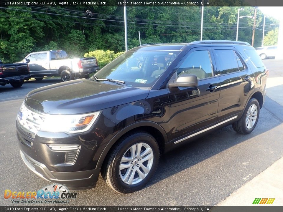 2019 Ford Explorer XLT 4WD Agate Black / Medium Black Photo #7