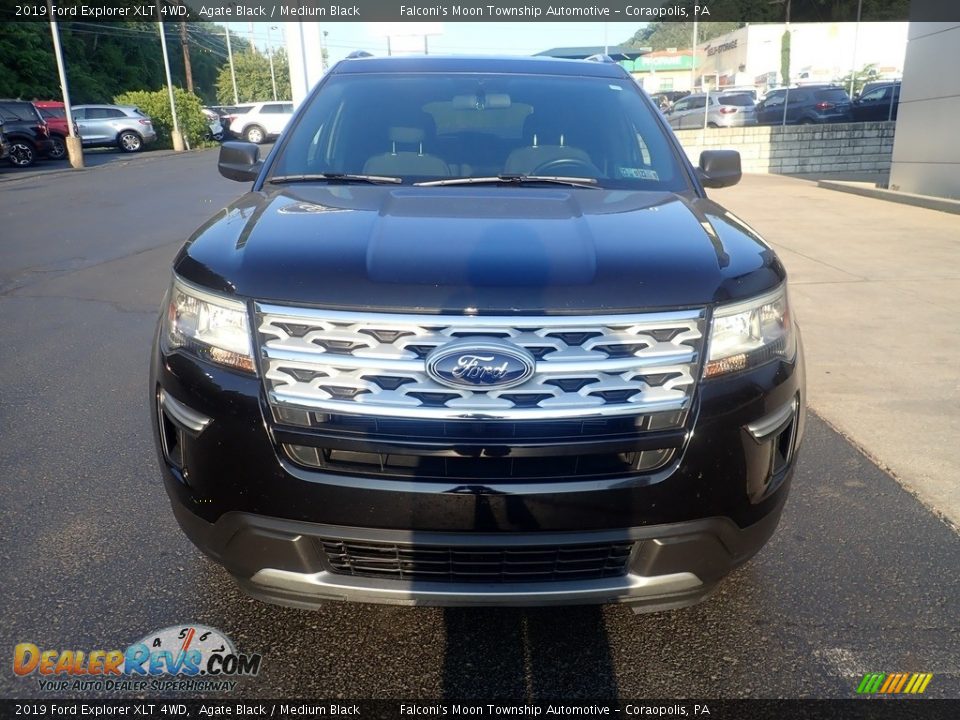 2019 Ford Explorer XLT 4WD Agate Black / Medium Black Photo #8