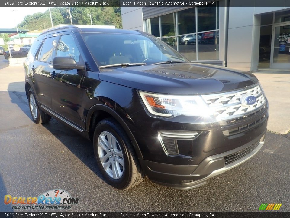 2019 Ford Explorer XLT 4WD Agate Black / Medium Black Photo #9