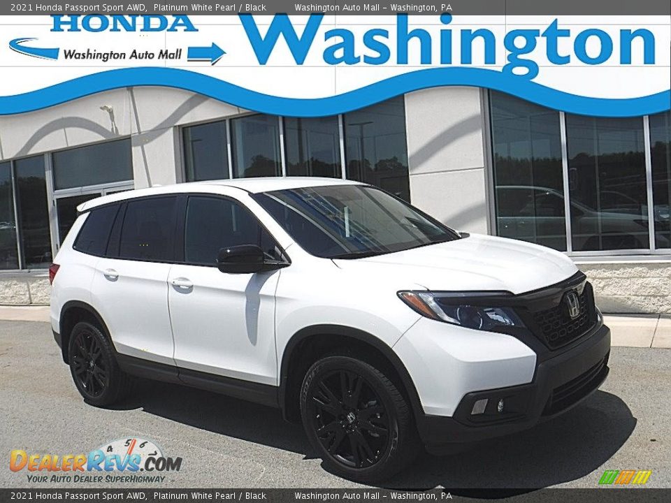 2021 Honda Passport Sport AWD Platinum White Pearl / Black Photo #1