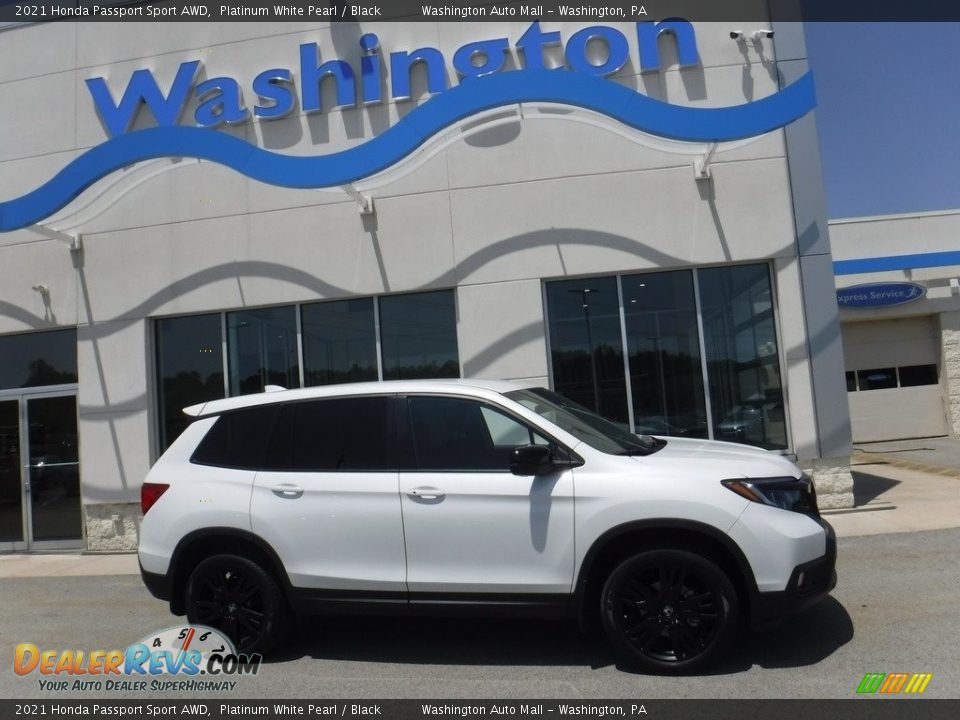 2021 Honda Passport Sport AWD Platinum White Pearl / Black Photo #2