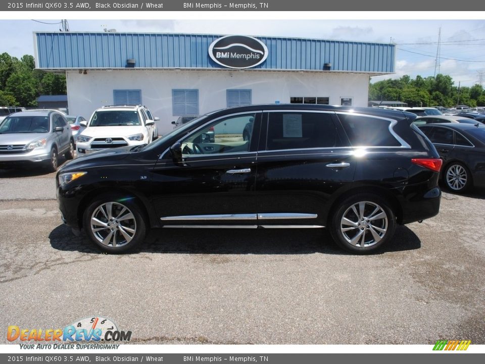 2015 Infiniti QX60 3.5 AWD Black Obsidian / Wheat Photo #2