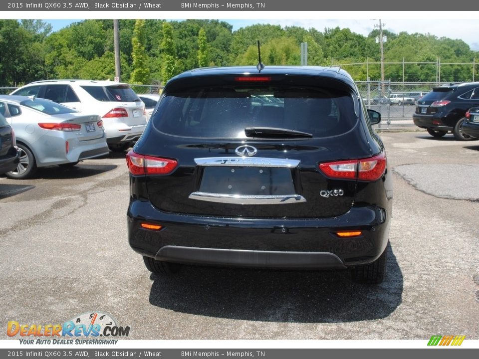 2015 Infiniti QX60 3.5 AWD Black Obsidian / Wheat Photo #4