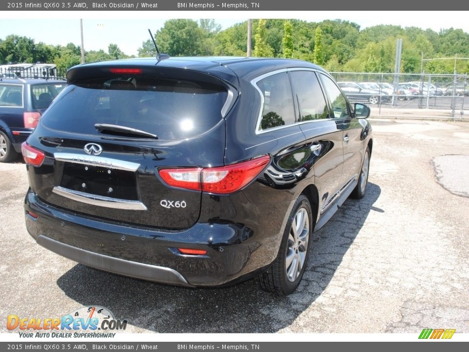 2015 Infiniti QX60 3.5 AWD Black Obsidian / Wheat Photo #5