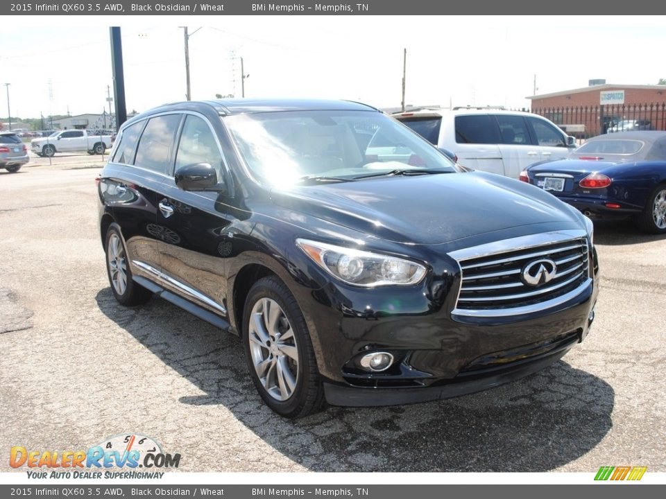 2015 Infiniti QX60 3.5 AWD Black Obsidian / Wheat Photo #7