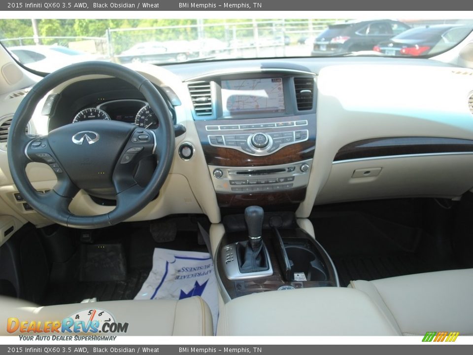 2015 Infiniti QX60 3.5 AWD Black Obsidian / Wheat Photo #9