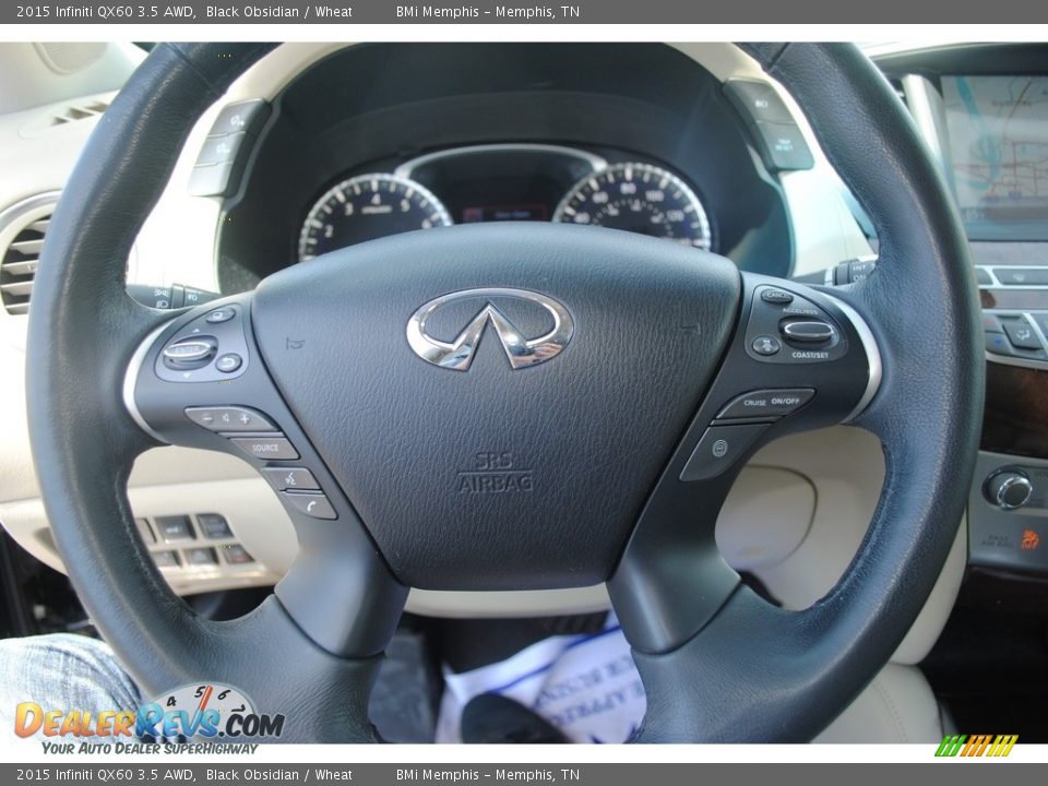 2015 Infiniti QX60 3.5 AWD Black Obsidian / Wheat Photo #12