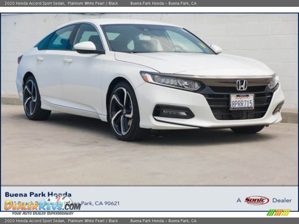2020 Honda Accord Sport Sedan Platinum White Pearl / Black Photo #1
