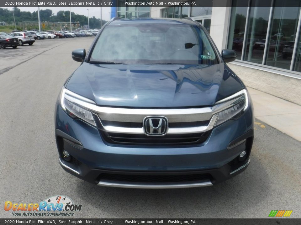 2020 Honda Pilot Elite AWD Steel Sapphire Metallic / Gray Photo #3