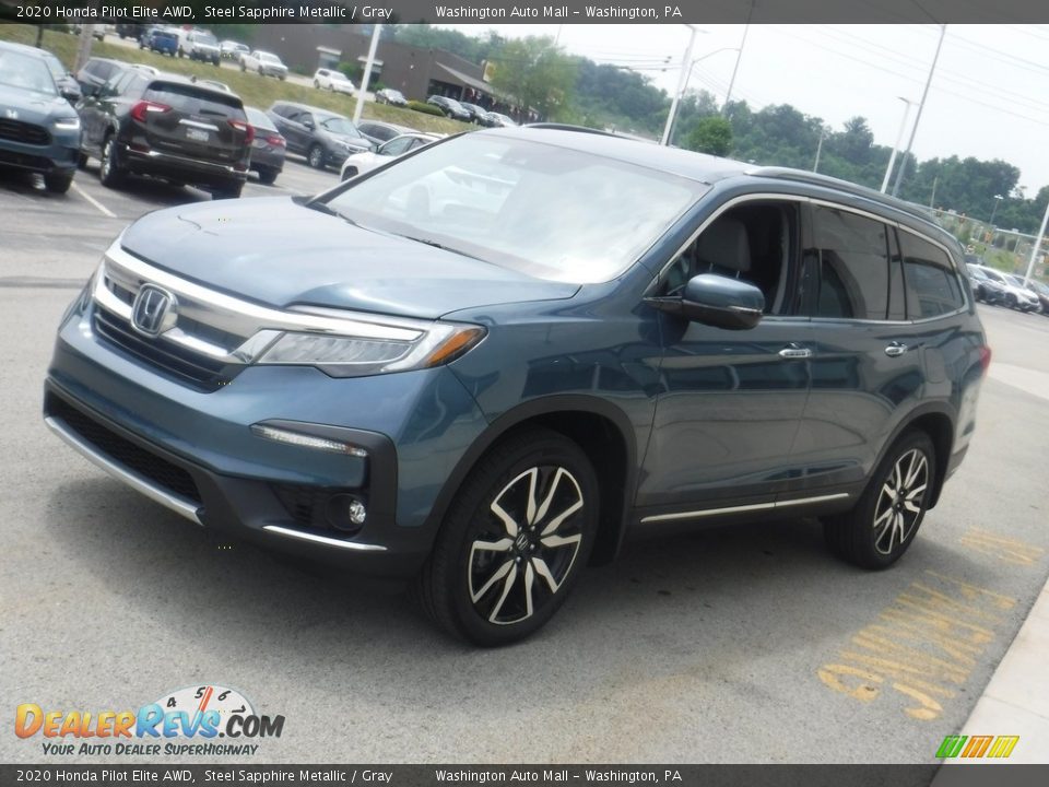 2020 Honda Pilot Elite AWD Steel Sapphire Metallic / Gray Photo #4