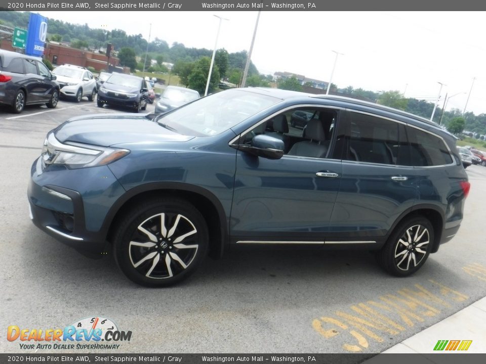 2020 Honda Pilot Elite AWD Steel Sapphire Metallic / Gray Photo #5