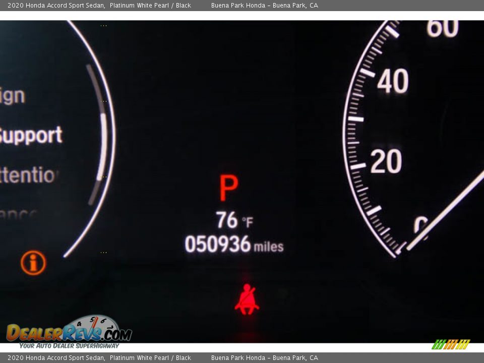 2020 Honda Accord Sport Sedan Platinum White Pearl / Black Photo #6